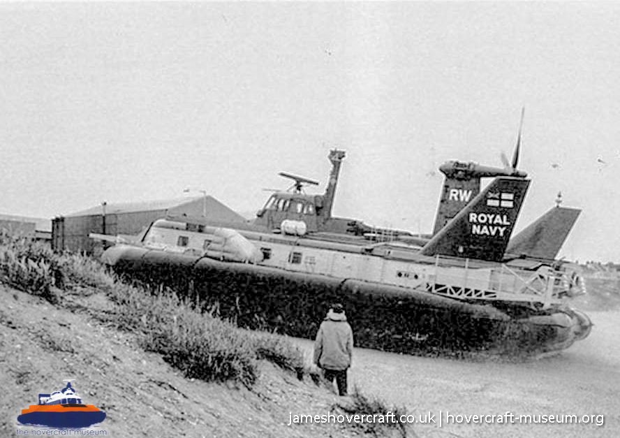 BH7 flying with other Royal Navy hovercraft -   (submitted by The <a href='http://www.hovercraft-museum.org/' target='_blank'>Hovercraft Museum Trust</a>).